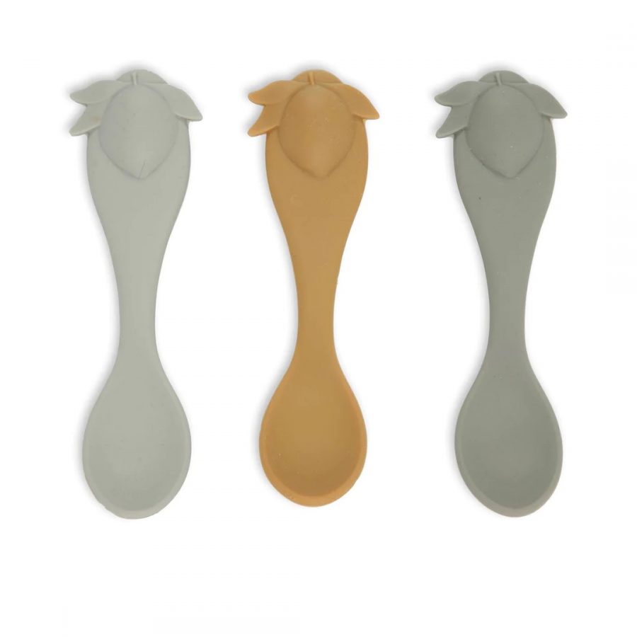 Konges Sløjd 3 vnt. lemon spoon silicone - ocean mix