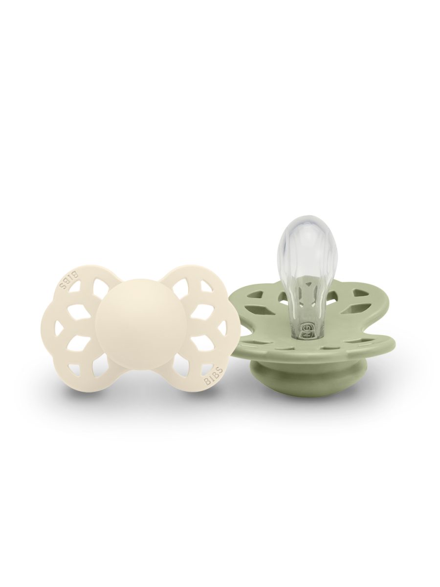 Bibs čiulptukų rinkinys Nr. 2  Ivory /Sage 6+men Silicone