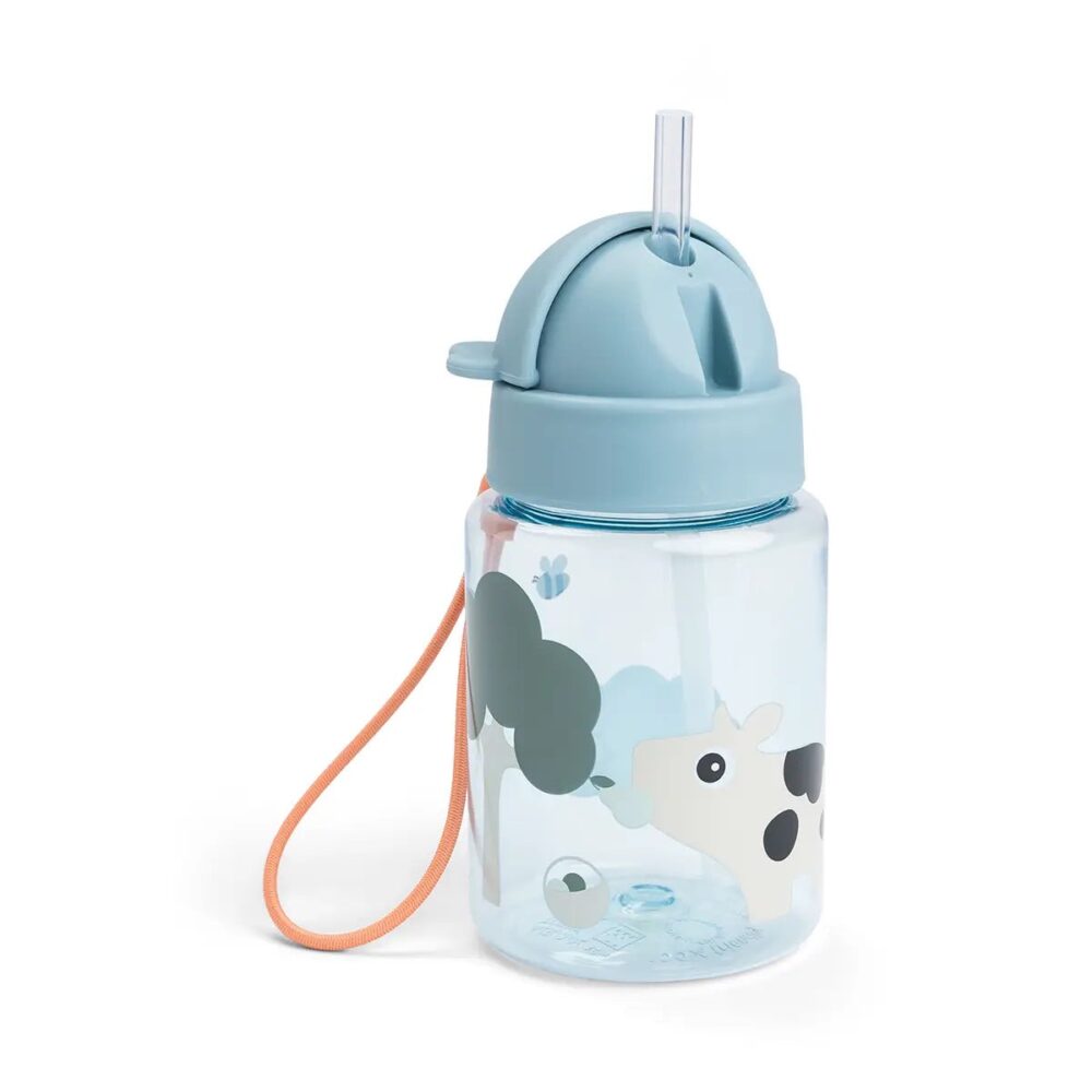 DONE BY DEER gertuvė su šiaudeliu   – mėlyna – 280 ml