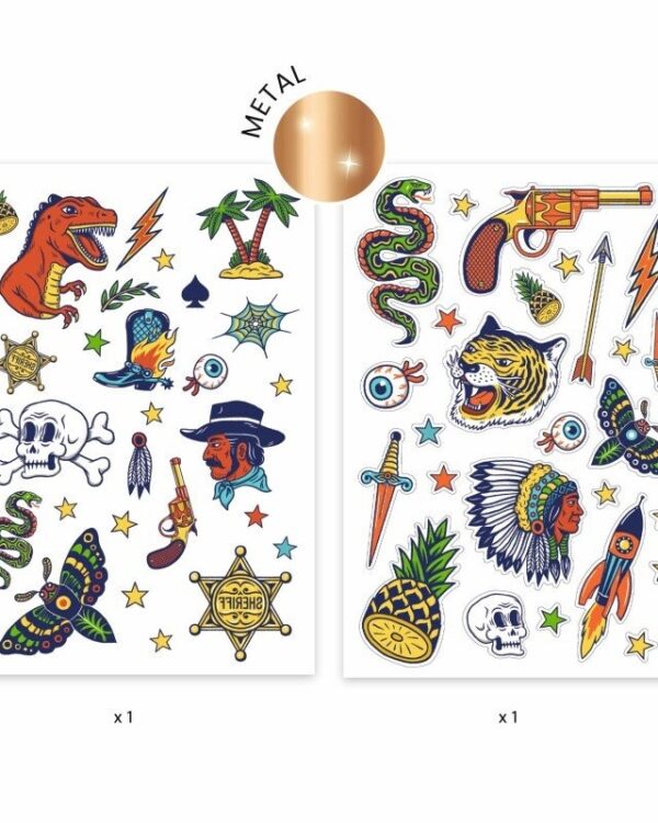 DJECO Tatuiruotės – Laukiniai (50+ tatuiruočių)