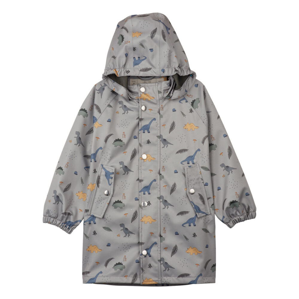 LIEWOOD vaikiškas lietpaltis DINO DOVE BLUE – 7 metų