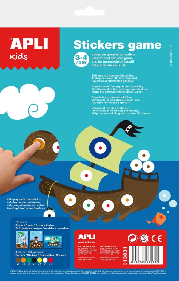 Apli Kids lipdukų žaidimas “PIRATAI”