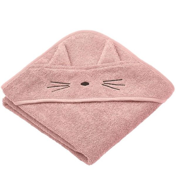 LIEWOOD vaikiškas rankšluostis AUGUSTA HOODED TOWEL/CAT ROSE