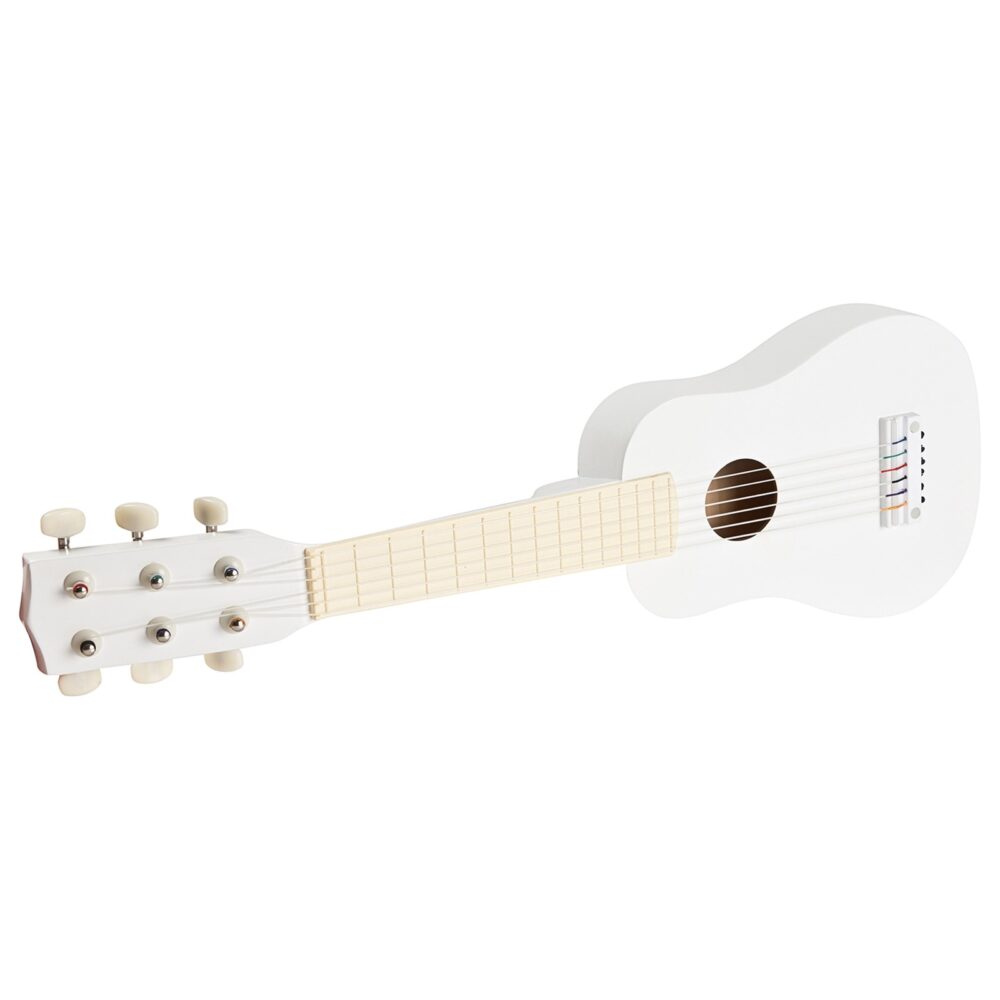Vaikiška medinė gitara – baltos spalvos