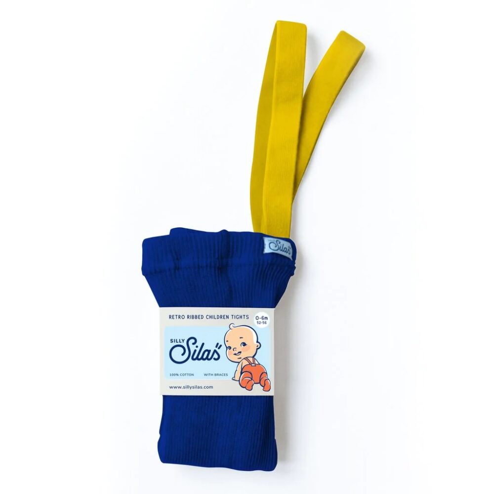 Vaikiškos retro pėdkelnės su briaunelėmis Blue/Yellow