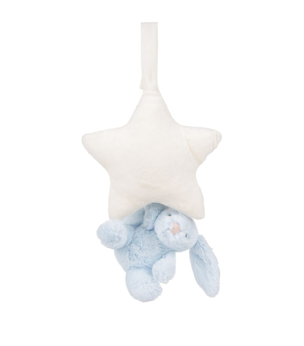 Muzikinis traukiamas “Jellycat Bashful Blue Bunny Star” žaislas