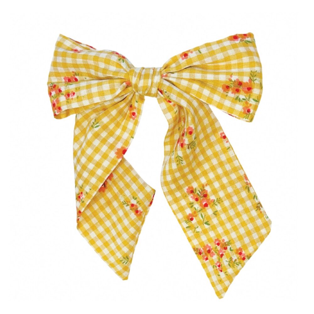 ROCKAHULA plaukų segtukas su dideliu kaspinu Floral Gingham