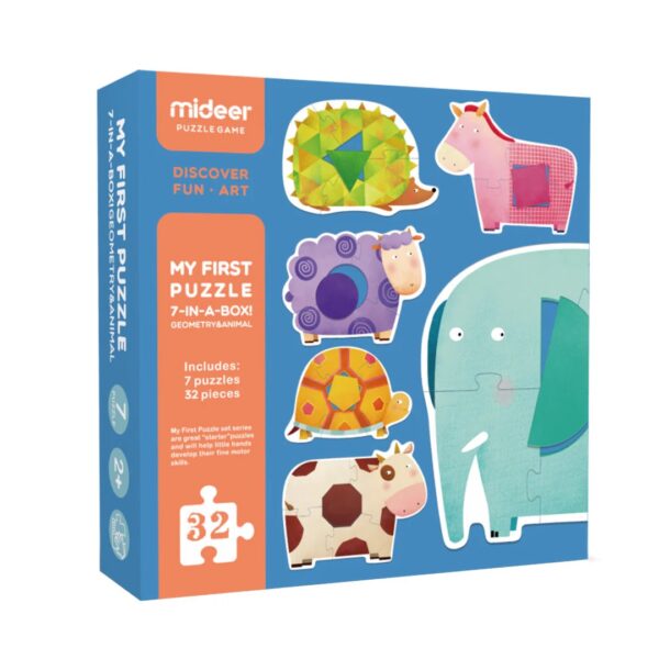MIDEER Pirmoji dėlionė geometrija ir gyvūnai