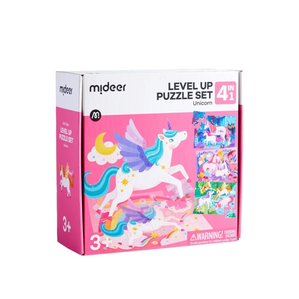 MIDEER Level Up 4in1 Dėlionių Rinkinys “Vienaragis”