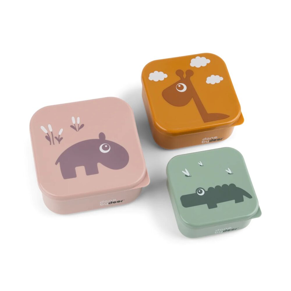 Užkandžių dėžutės rinkinys 3 vnt – deer friends – powder mix