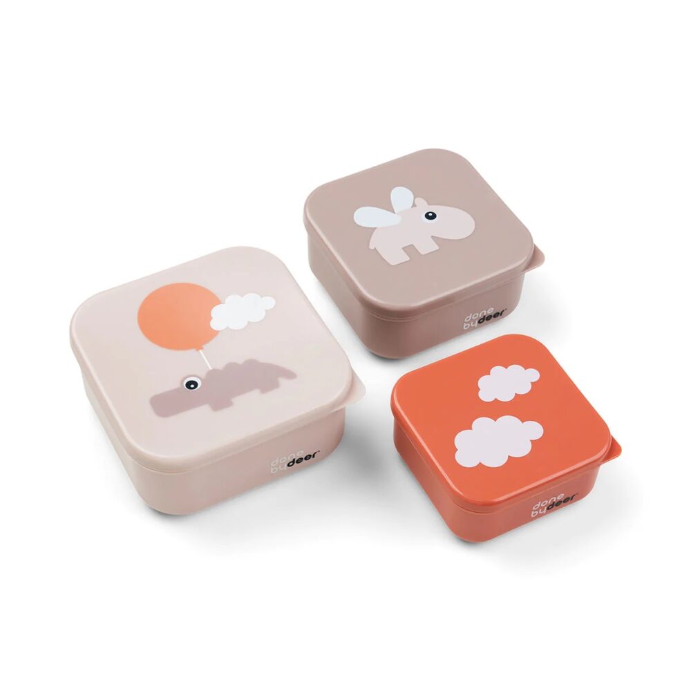 Užkandžių dėžutės rinkinys 3 vnt – happy clouds – powder