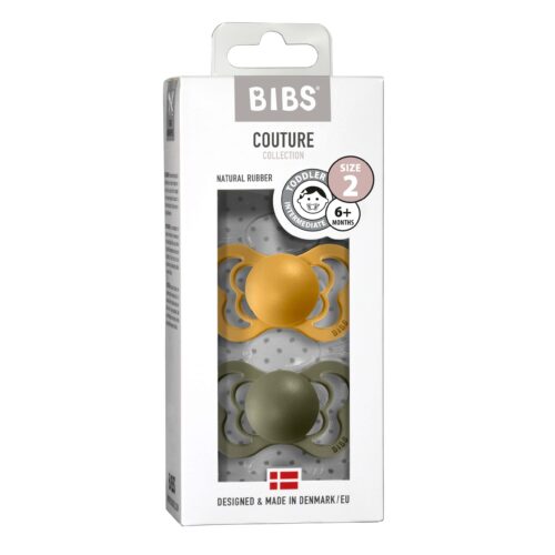 Bibs čiulptukų rinkinys Nr. 2 Honey Bee/Olive 6+men Silicone