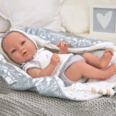 Reborn lėlytė su blizgiu pleduku, berniukas, 38 cm