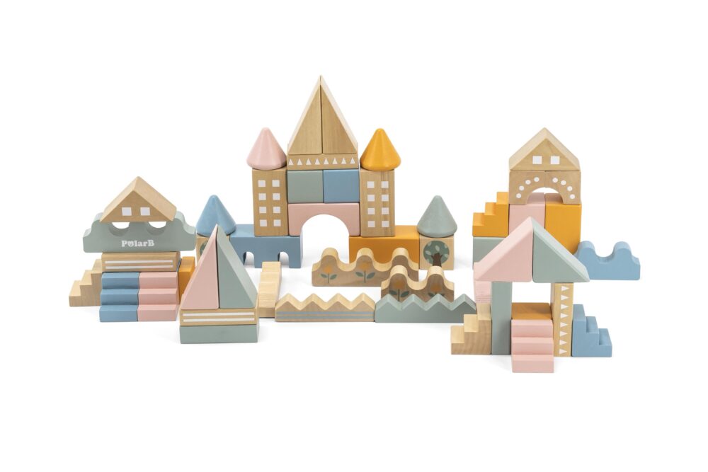 PolarB medinių kaladėlių rinkinys 50 vnt.