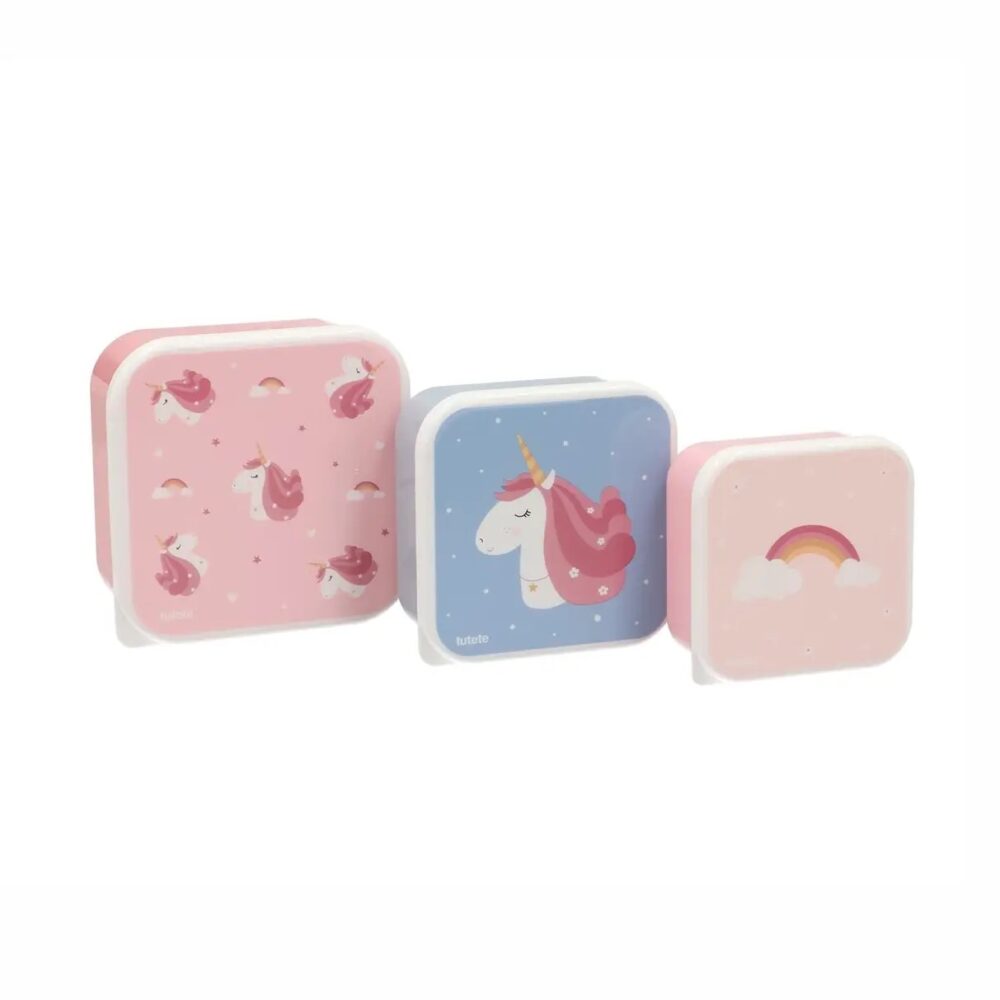TUTETE pietų dėžučių rinkinys MAGICAL UNICORN 3vnt